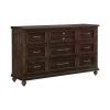 Solid Transitional Style Bedroom 1pc Dresser of 9 Drawers Driftwood Charcoal Finish Wooden Furniture Traditional Framing