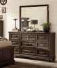 Solid Transitional Style Bedroom 1pc Dresser of 9 Drawers Driftwood Charcoal Finish Wooden Furniture Traditional Framing