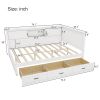 L-Shaped Bed Frame with Drawer and and Bookcase,Corner Bed Wooden Captain Bed with Led Downlight and USB Port for Small Room,Bedroom, Guest Room, Full