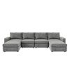 [VIDEO provided][New]115*58" Chenille Modular Sectional Sofa,U Shaped Reversible Couch,Free Combination,6 Seat Sleeper Sofa Bed with Ottoman,Convertib