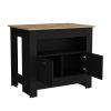 Kitchen Island Geneva, Kitchen, Black / Macadamia