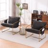 2 Chairs in 1 Box, Upholstered Hanging Armchair with Arm PocketsMetal frame, gold-plated craftsmanship, crushed foam cushions and skin-friendly woven