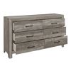 Modern Rustic Style Gray Finish 1pc Dresser of 6x Drawers Bedroom Wooden Furniture