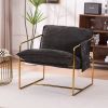 2 Chairs in 1 Box, Upholstered Hanging Armchair with Arm PocketsMetal frame, gold-plated craftsmanship, crushed foam cushions and skin-friendly woven