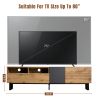 Modern TV Stand for 80'' TV with Double Storage Space, Media Console Table, Entertainment Center with Drop Down Door for Living Room, Bedroom, Home Th