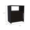 2 Piece Bedroom Set, Egeo 4 Drawer Dresser + Omaha Nightstand, Black / Pine