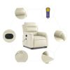 Electric Stand up Massage Recliner Chair Cream Faux Leather