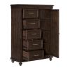 Solid Transitional Style Bedroom 1pc Wardrobe Chest of Drawers Adjustable Shelves Driftwood Charcoal Finish Wooden Furniture Traditional Framing