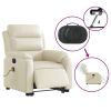 Electric Stand up Massage Recliner Chair Cream Faux Leather