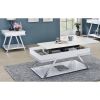 Contemporary Style White 1pc Coffee Table Lift Top Design High Gloss Finish Chrome Frame Living Room Furniture