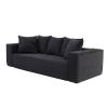 88.97 inch Soft Corduroy Upholstery Streamlined Design sofa with 5 Pillows, Ample and Cozy 3 Seater Couch for Modern Spaces for Living room,office BLA