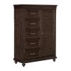 Solid Transitional Style Bedroom 1pc Wardrobe Chest of Drawers Adjustable Shelves Driftwood Charcoal Finish Wooden Furniture Traditional Framing