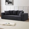 88.97 inch Soft Corduroy Upholstery Streamlined Design sofa with 5 Pillows, Ample and Cozy 3 Seater Couch for Modern Spaces for Living room,office BLA