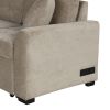 82.6" L-shape Sofa Bed Pull-out Sleeper Sofa with Wheels, USB Ports, Power Sockets for Living Room (SG001230AA), Khaki