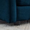 Accent Chair Set of 2, High-end Chenille Upholstered Armchairs, Living Room Side Chairs with Toss Pillow, Blue Chenille