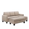 [New]81" Reversible Sectional Couch with Storage Chaise L-Shaped Sofa for Apartment Sectional Set ,Sectional Sofa with Ottoman,Nailhead Textured Linen