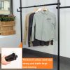 Telescopic Garment Rack, Heavy Duty Design Movable DIY By Hand No Damage to Wall Ceiling Hanging Rail, 31-47in Wide Adjustable, 120 Kilogram Loading,