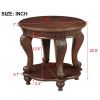 Living Room Coffee Table Set, Coffee Table & Two End Side Table 3-Piece Set for Office, Living Room, Apartment, Small Space, Easy Assembly, Cherry(col