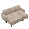 [New]81" Reversible Sectional Couch with Storage Chaise L-Shaped Sofa for Apartment Sectional Set ,Sectional Sofa with Ottoman,Nailhead Textured Linen