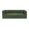 Green teddy fleece sofa 80 "discharge in living room bedroom with two throw pillows hardware foot support