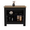 Kitchen Island Geneva, Kitchen, Black / Macadamia