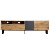 Modern TV Stand for 80'' TV with Double Storage Space, Media Console Table, Entertainment Center with Drop Down Door for Living Room, Bedroom, Home Th