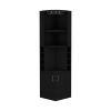 Corner Bar Cabinet Atanasio, 8 Wine Cubbies, Double Door, Black Wengue Finish