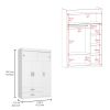 Chile Armoire, Rod, Three Door Cabinet, Two Drawers, Two Superior Adjustable Shelves, Metal Hardware- White