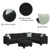 [VIDEO provided] 112*87" Sectional Sofa Couches Living Room Sets, 7 Seats Modular Sectional Sofa with Ottoman, L Shape Fabric Sofa Corner Couch Set wi