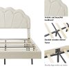 2-Pieces Bedroom Sets Full Size Upholstered LED Platform Bed with Storage Ottoman-Velvet,Beige