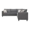 [VIDEO provided] [New] 91*91" Modern Upholstered Living Room Sectional Sofa, L Shape Furniture Couch with 3 Pillows