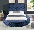 Hazel Queen 4 Pc Bedroom Set Made With Wood In Blue Color