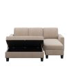 [New]81" Reversible Sectional Couch with Storage Chaise L-Shaped Sofa for Apartment Sectional Set ,Sectional Sofa with Ottoman,Nailhead Textured Linen