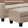 [New]81" Reversible Sectional Couch with Storage Chaise L-Shaped Sofa for Apartment Sectional Set ,Sectional Sofa with Ottoman,Nailhead Textured Linen