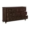 Solid Transitional Style Bedroom 1pc Dresser of 9 Drawers Driftwood Charcoal Finish Wooden Furniture Traditional Framing