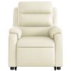 Electric Stand up Massage Recliner Chair Cream Faux Leather