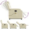 Electric Stand up Massage Recliner Chair Cream Faux Leather