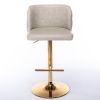 A&A Furniture,Swivel Barstools Adjusatble Seat Height, Modern PU Upholstered Bar Stools with the whole Back Tufted, for Home Pub and Kitchen Island(Be