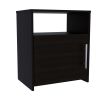 2 Piece Bedroom Set, Egeo 4 Drawer Dresser + Omaha Nightstand, Black / Pine