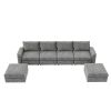 [VIDEO provided][New]115*58" Chenille Modular Sectional Sofa,U Shaped Reversible Couch,Free Combination,6 Seat Sleeper Sofa Bed with Ottoman,Convertib