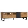 Modern TV Stand for 80'' TV with Double Storage Space, Media Console Table, Entertainment Center with Drop Down Door for Living Room, Bedroom, Home Th