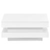 ON-TREND High Gloss Minimalist Design with LED Lights, 2-Tier Square Coffee Table, Center Table for Living Room, 31.5''x31.5''x14.2'', White