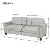 3-Seat Sofa Living Room Linen Fabric Sofa (Light Gray)