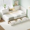 L-Shaped Bed Frame with Drawer and and Bookcase,Corner Bed Wooden Captain Bed with Led Downlight and USB Port for Small Room,Bedroom, Guest Room, Full