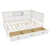 L-Shaped Bed Frame with Drawer and and Bookcase,Corner Bed Wooden Captain Bed with Led Downlight and USB Port for Small Room,Bedroom, Guest Room, Full