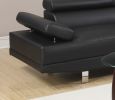 Black Color Sectional Living Room Furniture Faux Leather Adjustable Headrest Right Facing Chaise & Left Facing Sofa