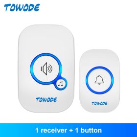 Home Wireless Doorbell 433Mhz Welcome Friend Smart Doorbell 150Meters Long Distance 32 Songs 4 Level Volumes Door Chimes (Color: White Color Kit 1, Plug Type: US plug)