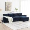 [VIDEO provided][New]118*55" Modern L-shaped Chenille Cloud Sofa with Double Seat Cushions,5-seat Upholstered Indoor Furniture,Sleeper Sofa Couch with