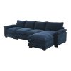 [VIDEO provided][New]118*55" Modern L-shaped Chenille Cloud Sofa with Double Seat Cushions,5-seat Upholstered Indoor Furniture,Sleeper Sofa Couch with