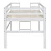 Wood Twin Size Loft Bed with Side Ladder